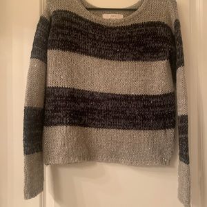 LOFT Sequin Striped Sweater